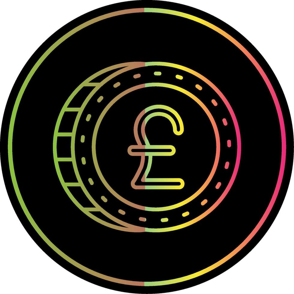 Pound Line Gradient Due Color Icon vector