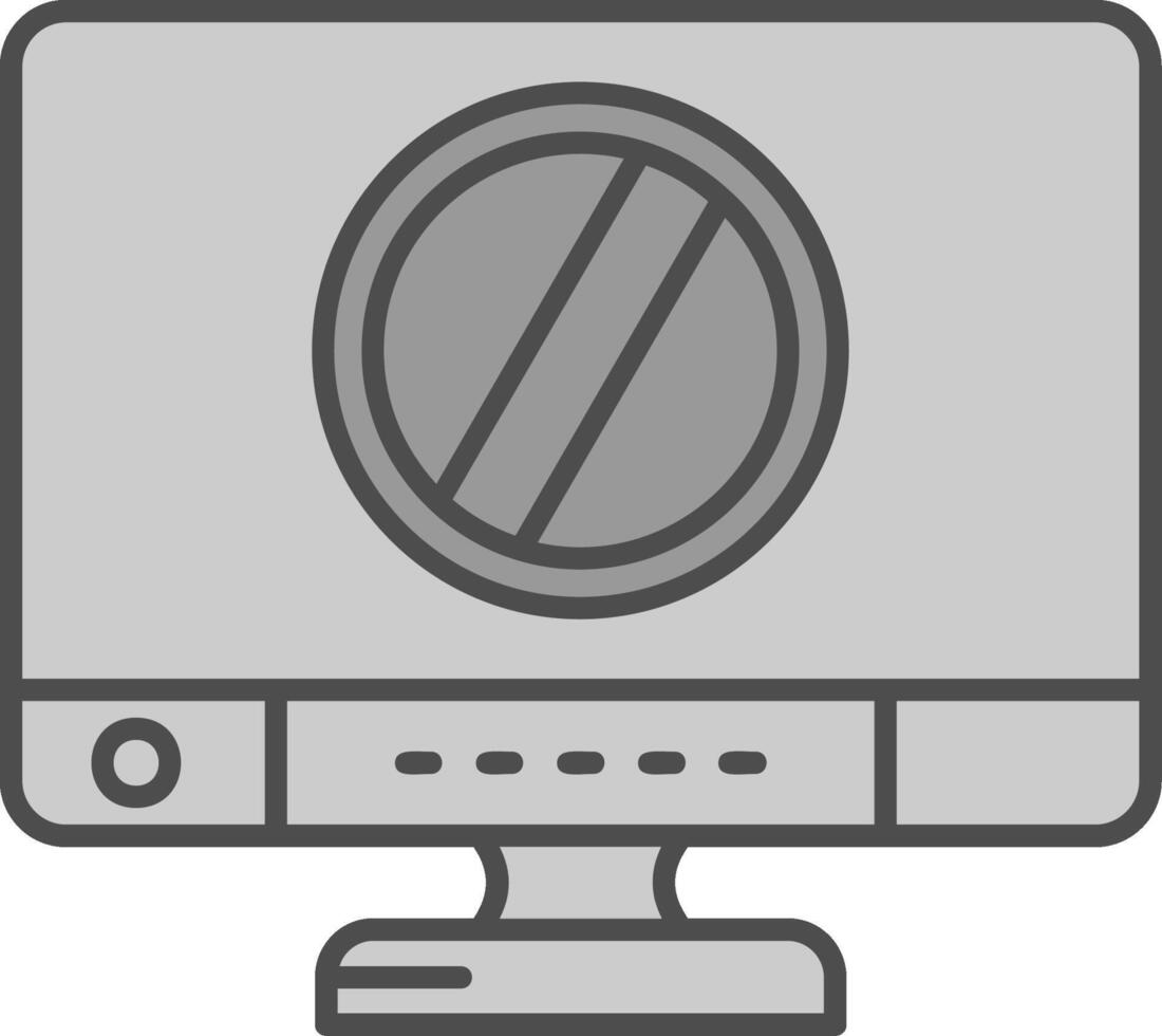 Ban Line Filled Greyscale Icon vector