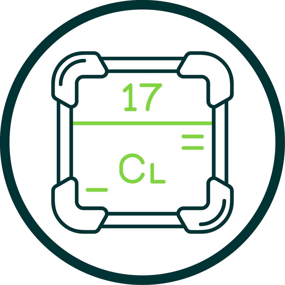 Chlorine Line Circle Icon vector