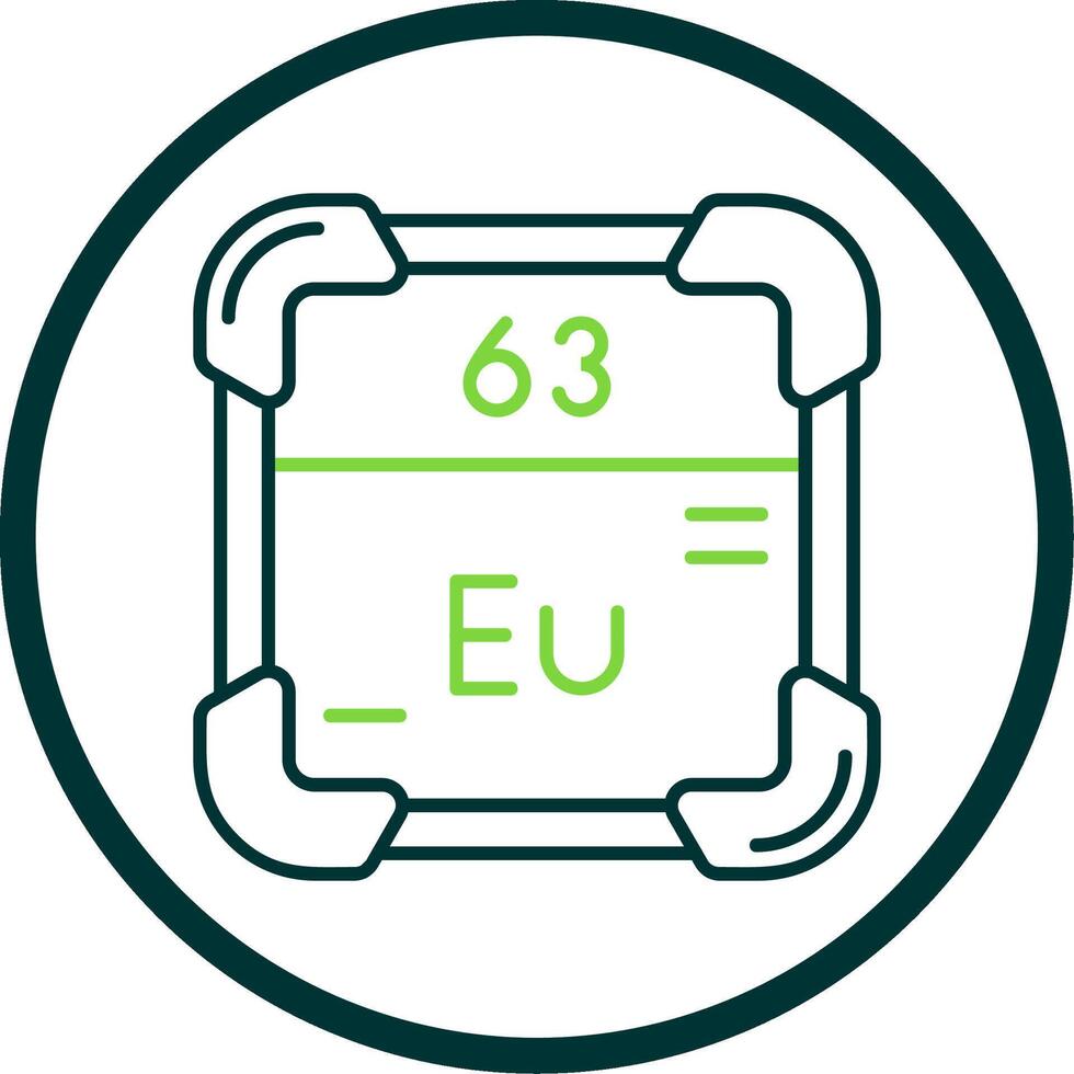 Europium Line Circle Icon vector