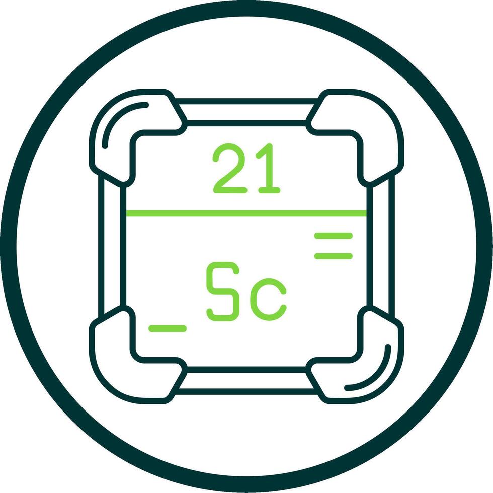 Scandium Line Circle Icon vector