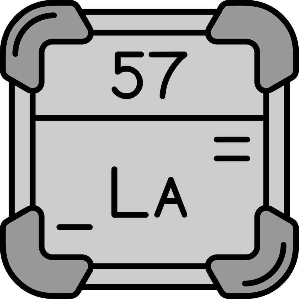 Lanthanum Line Filled Greyscale Icon vector