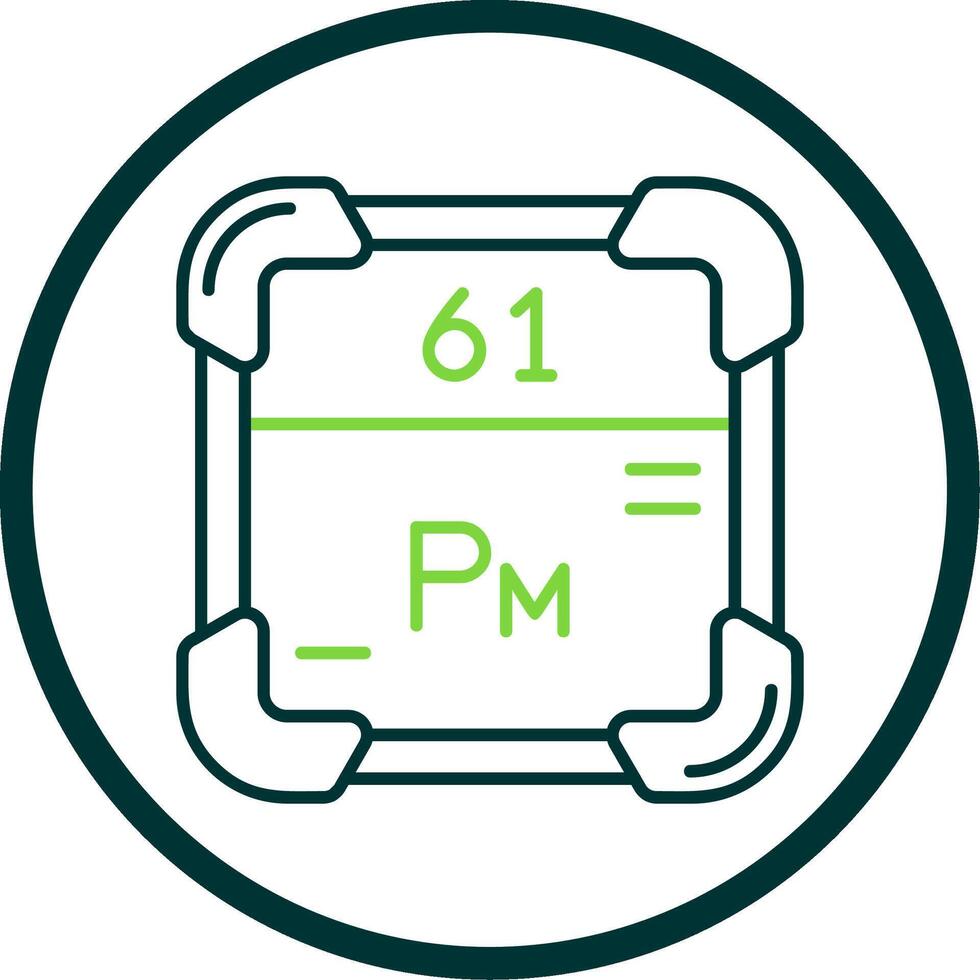 Promethium Line Circle Icon vector