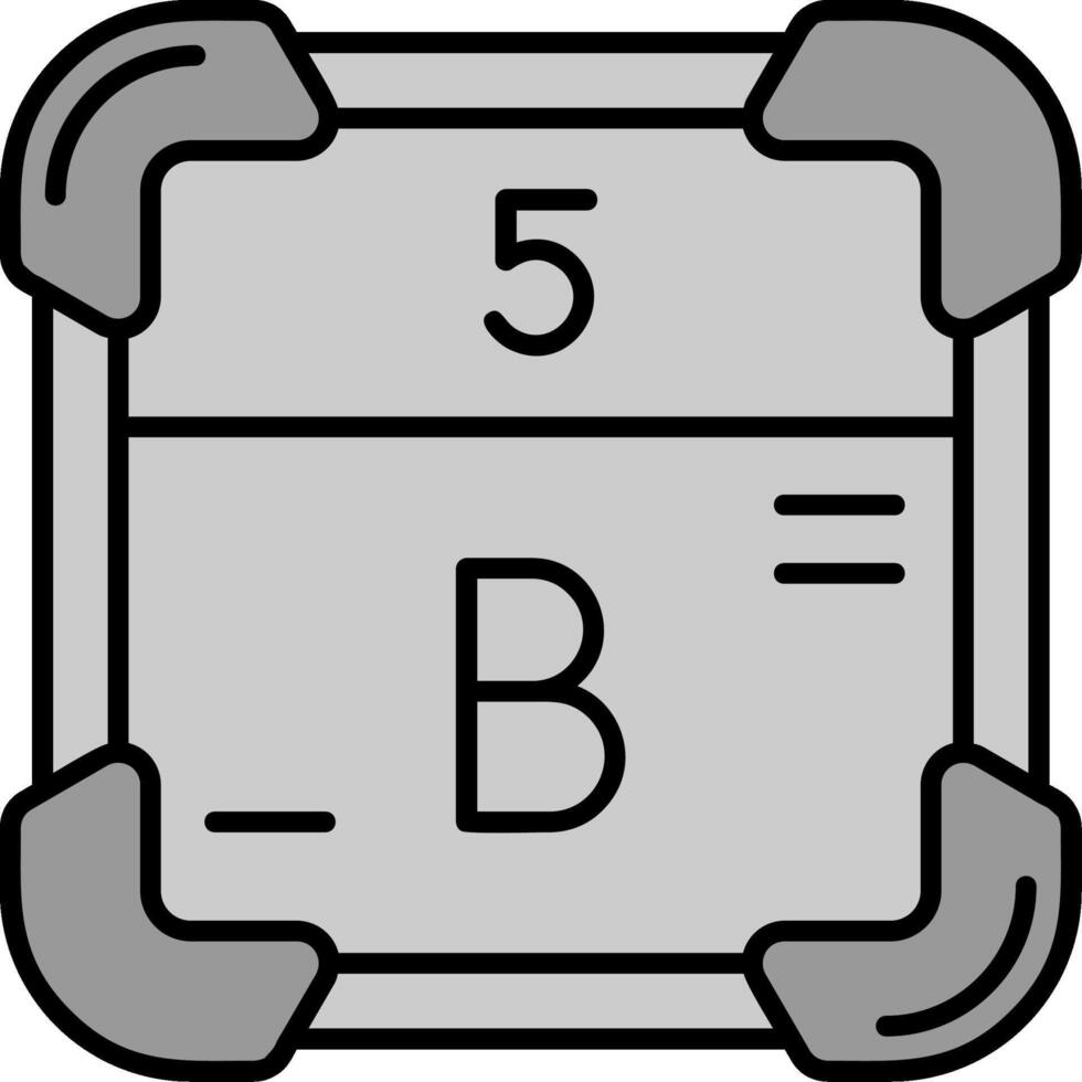 Boron Line Filled Greyscale Icon vector