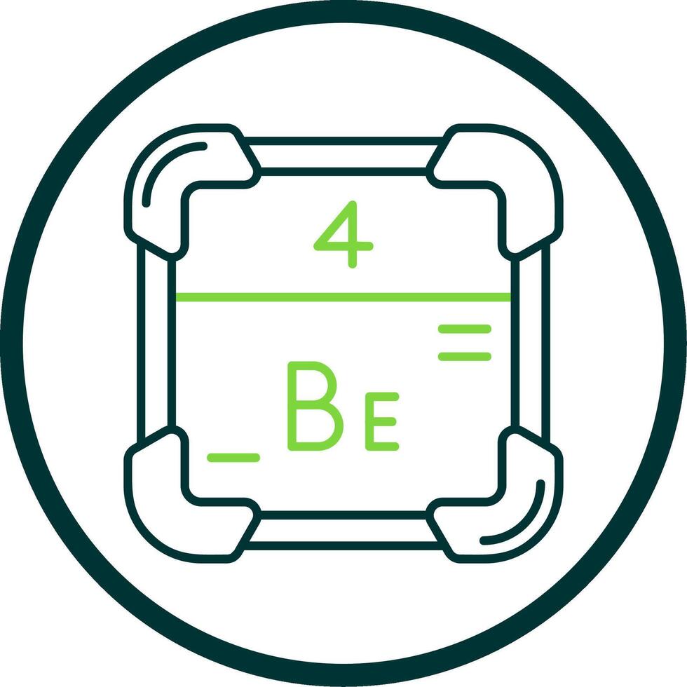 Beryllium Line Circle Icon vector