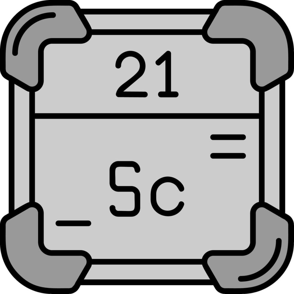 Scandium Line Filled Greyscale Icon vector