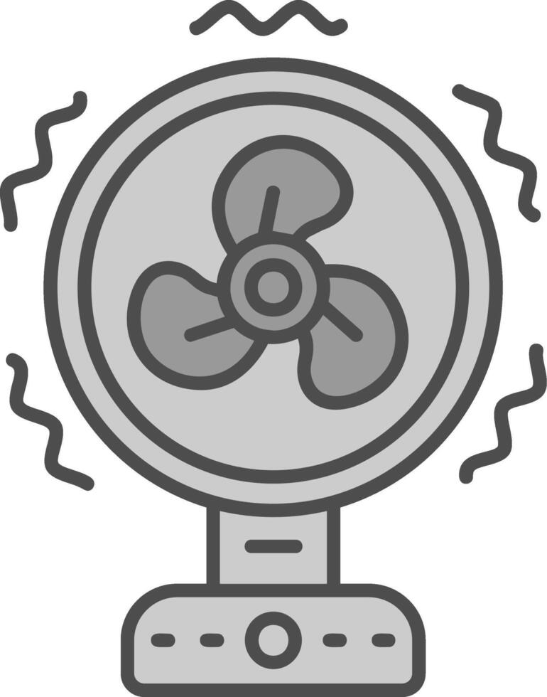 Fan Line Filled Greyscale Icon vector