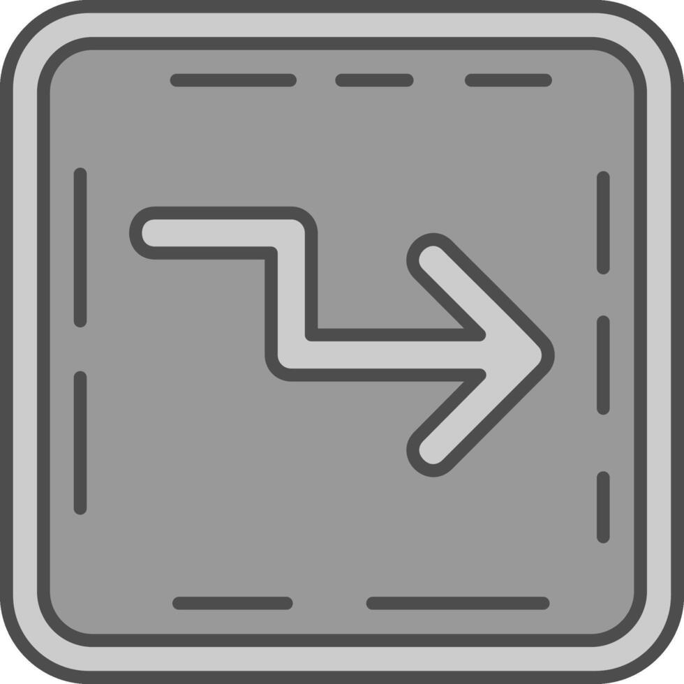 Zigzag Line Filled Greyscale Icon vector