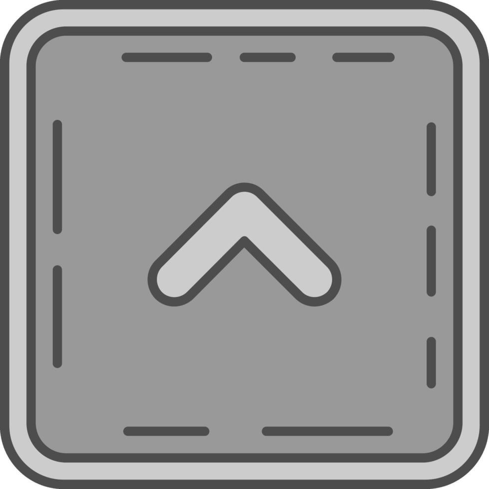 Chevron Line Filled Greyscale Icon vector
