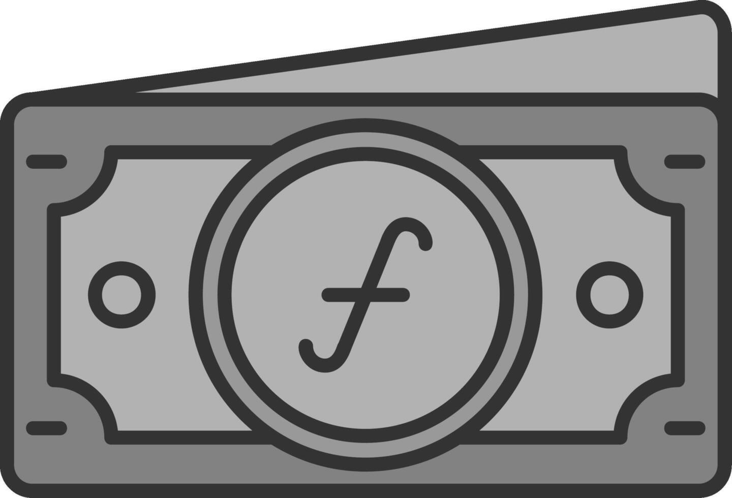 Guilder Line Filled Greyscale Icon vector