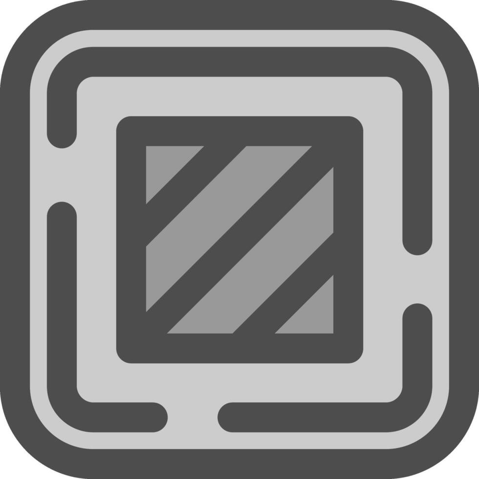 Square Line Filled Greyscale Icon vector