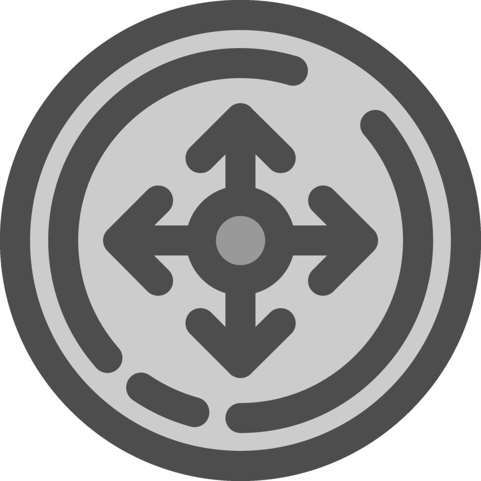 Move Line Filled Greyscale Icon vector