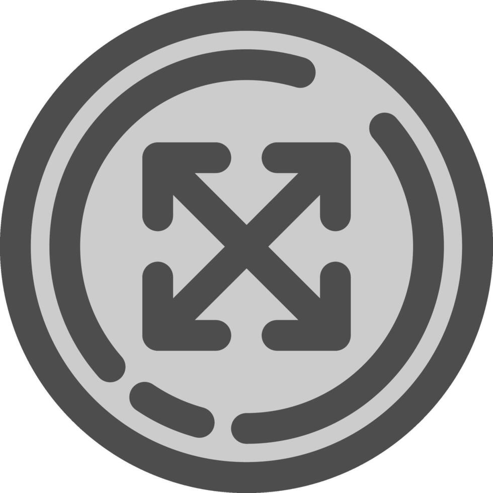 Move Line Filled Greyscale Icon vector