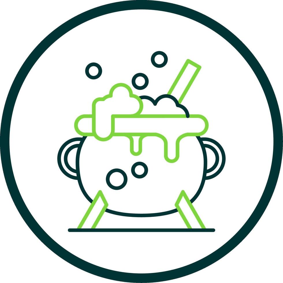 Cauldron Line Circle Icon vector