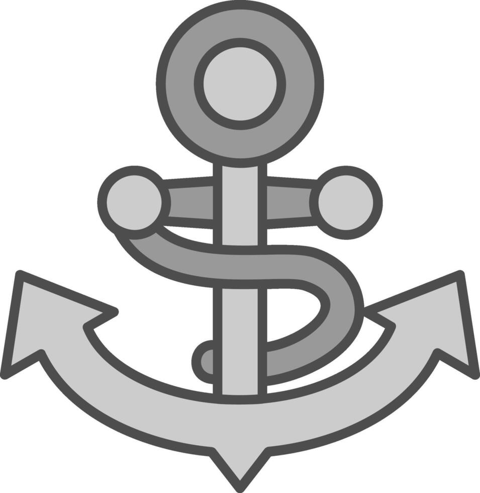 Anchor Line Filled Greyscale Icon vector