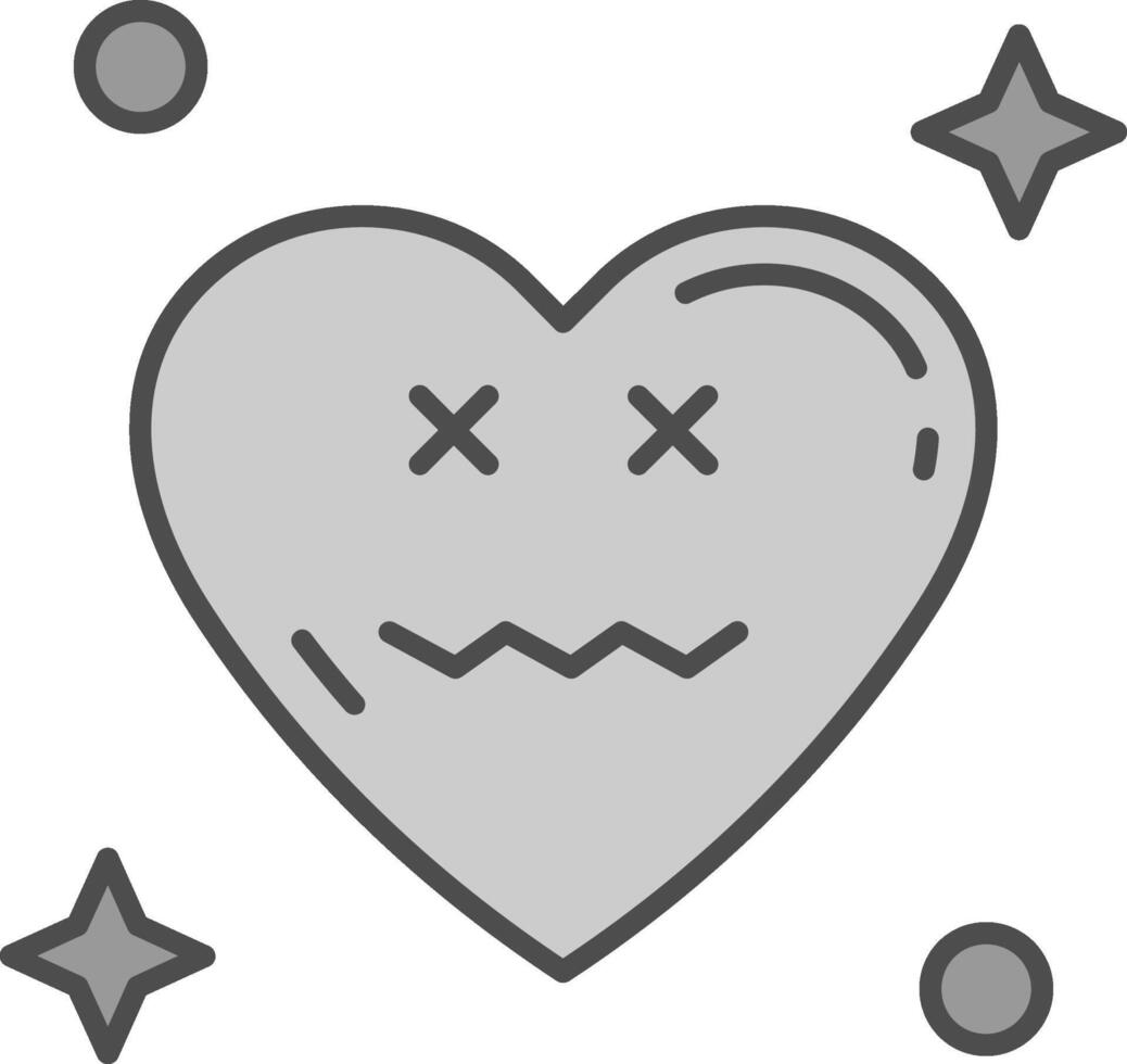 Dead Line Filled Greyscale Icon vector
