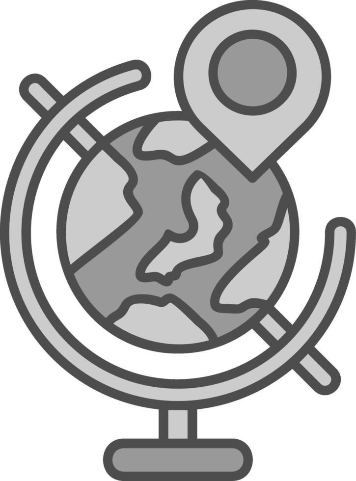 Globe Line Filled Greyscale Icon vector