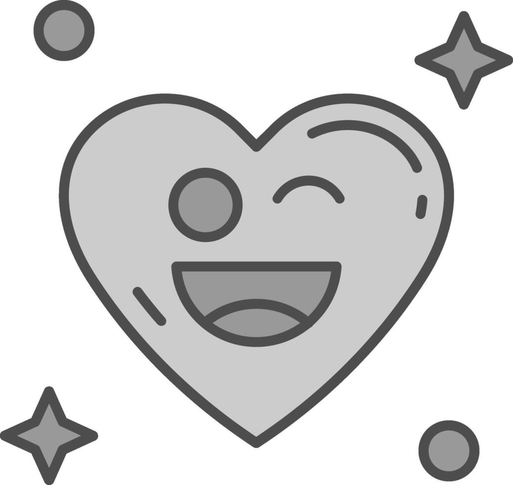 Wink Line Filled Greyscale Icon vector