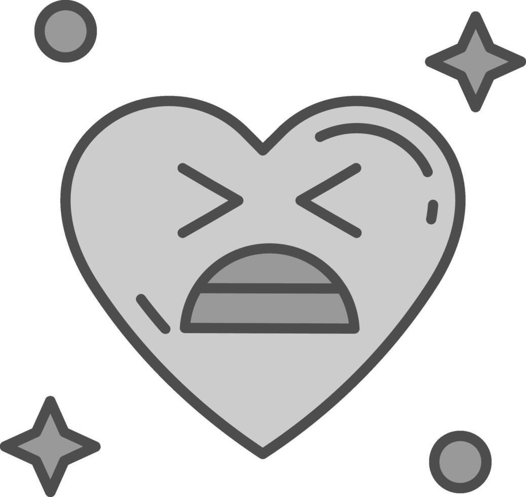 Anguish Line Filled Greyscale Icon vector