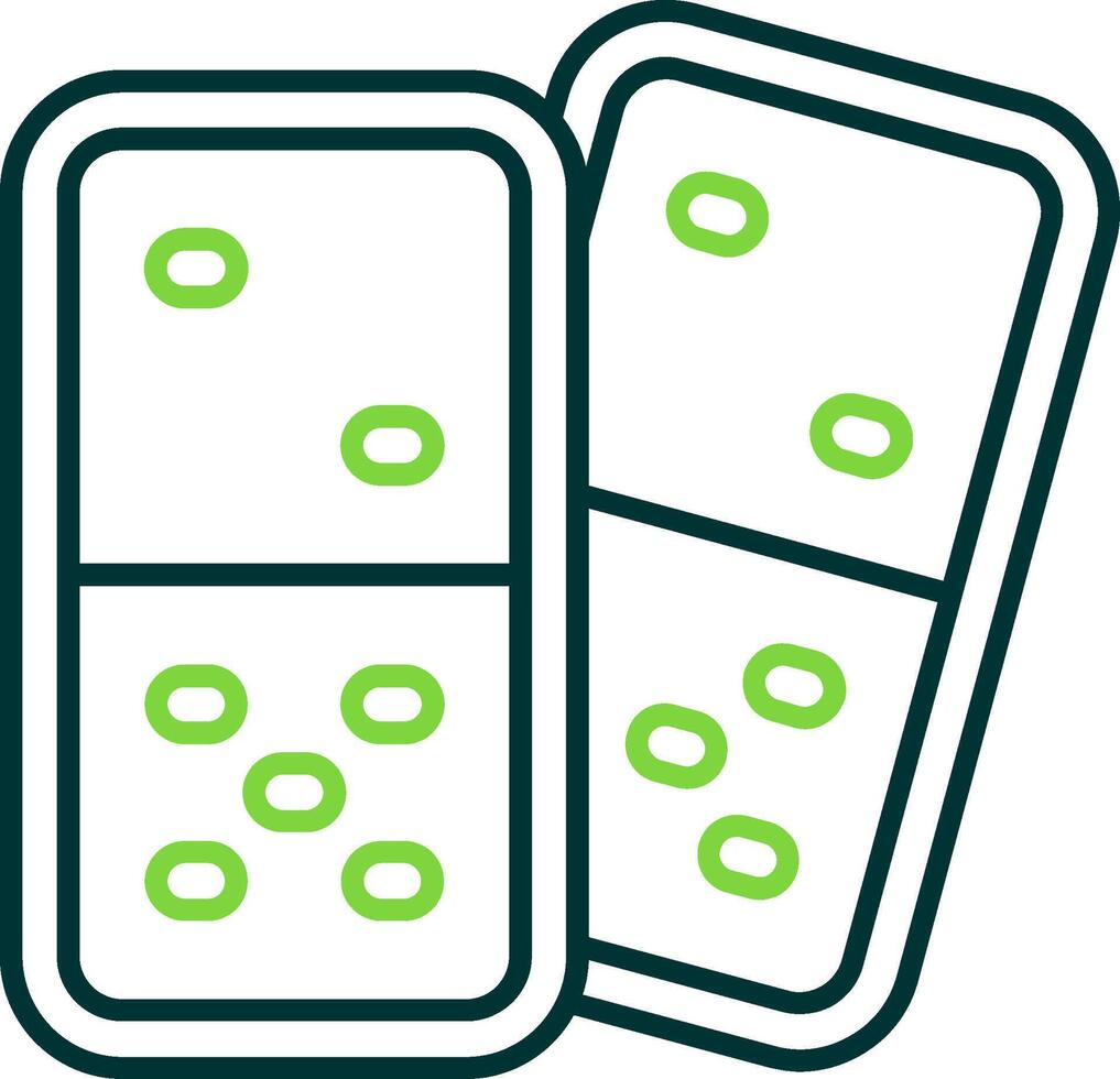 Domino Line Circle Icon vector