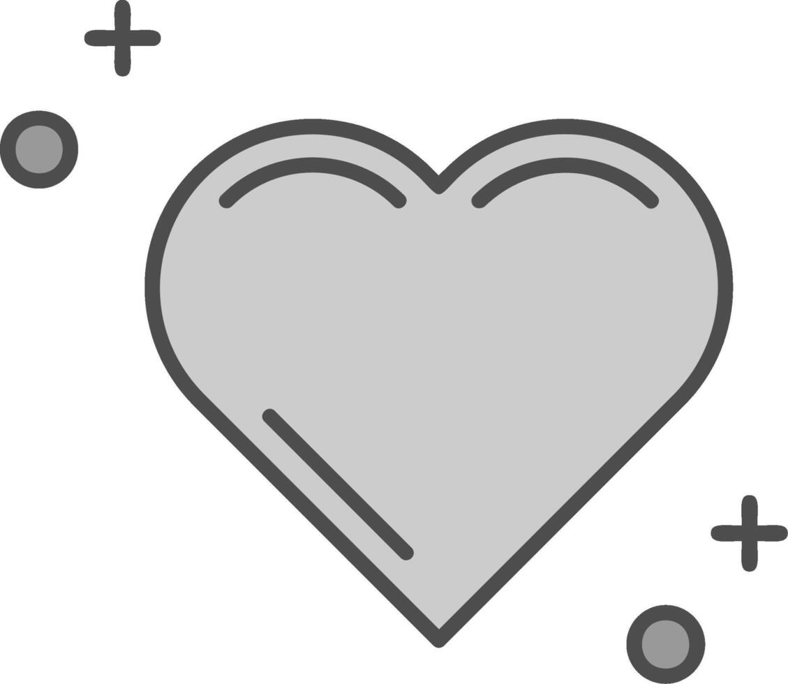 corazones línea lleno escala de grises icono vector
