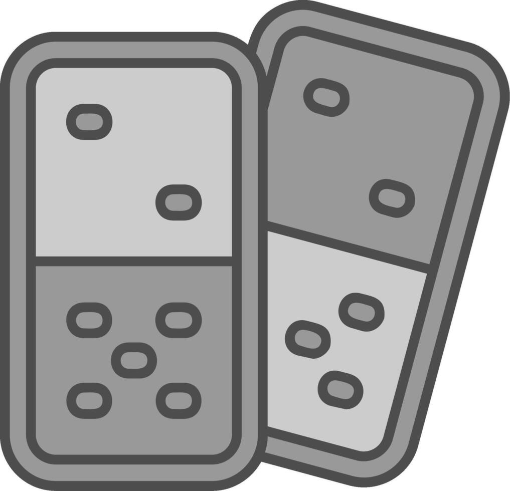 Domino Line Filled Greyscale Icon vector