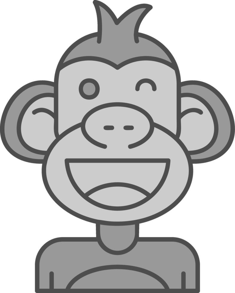 Wink Line Filled Greyscale Icon vector