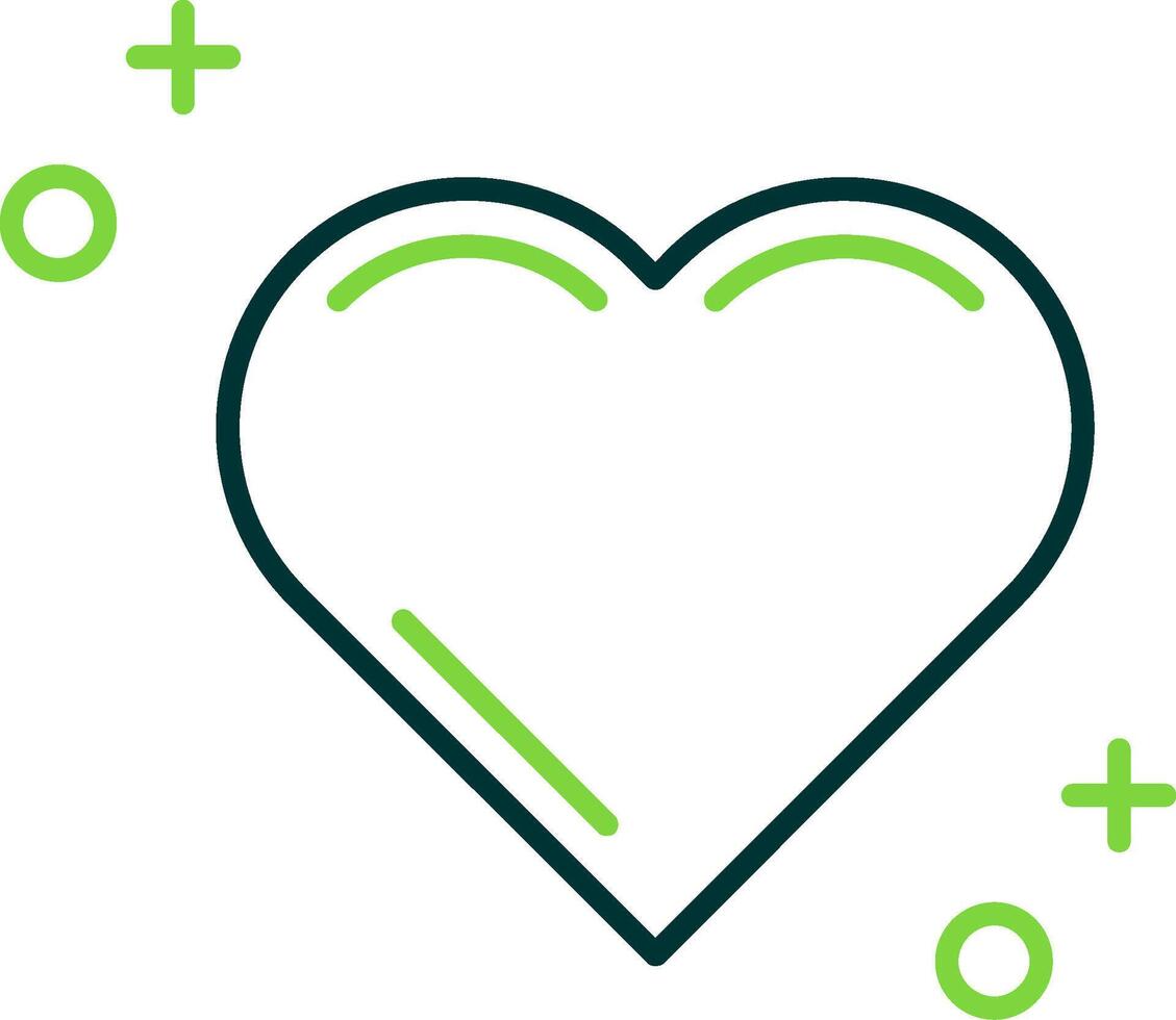 Hearts Line Circle Icon vector