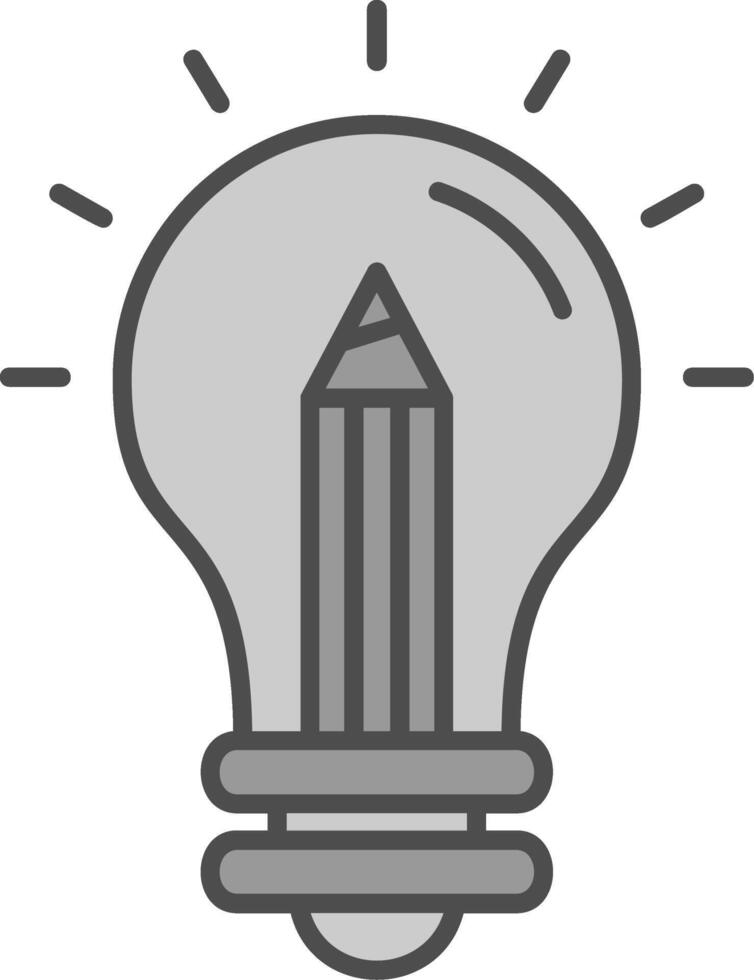 Idea Line Filled Greyscale Icon vector