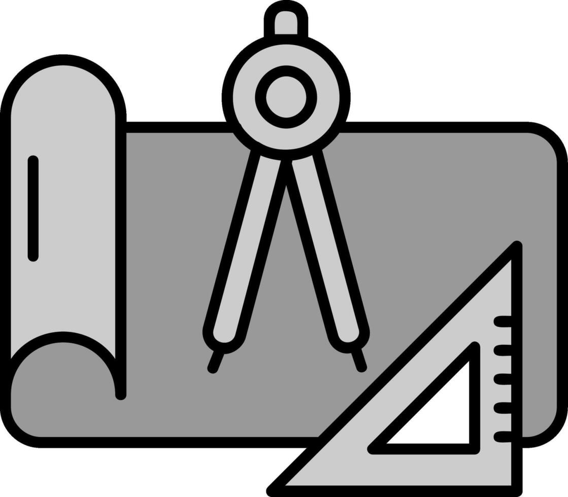 Draft Line Filled Greyscale Icon vector