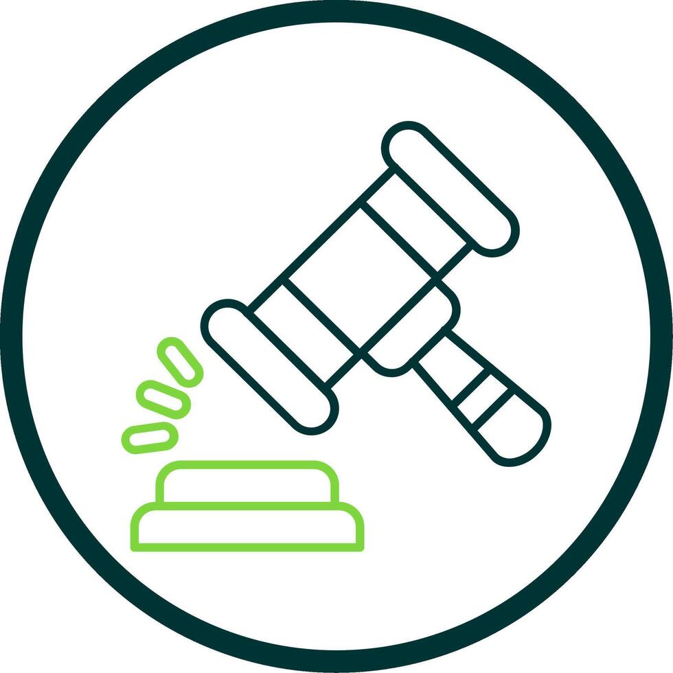 Gavel Line Circle Icon vector