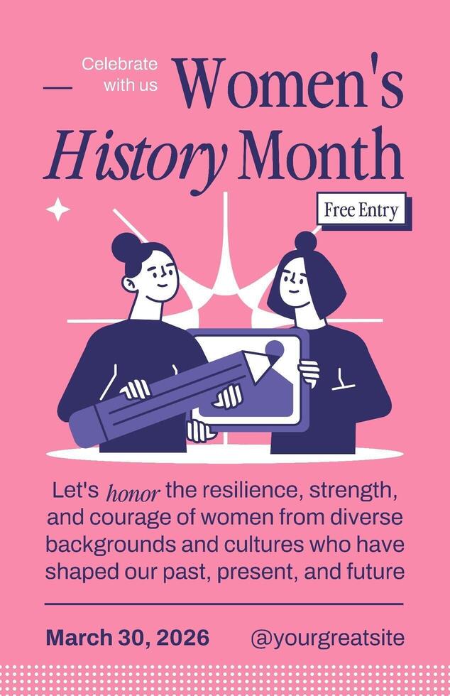 Celebrate Women's History Month Poster template