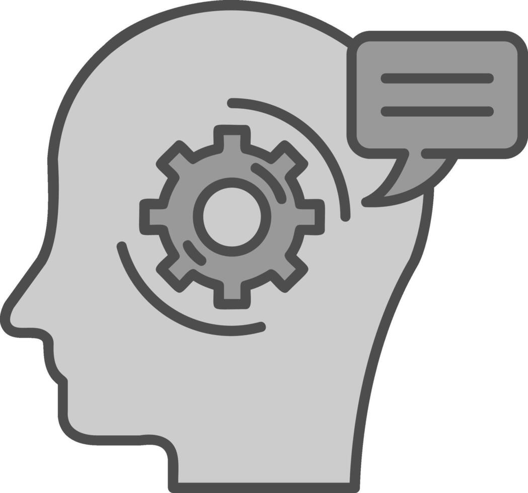 Thinking Line Filled Greyscale Icon vector