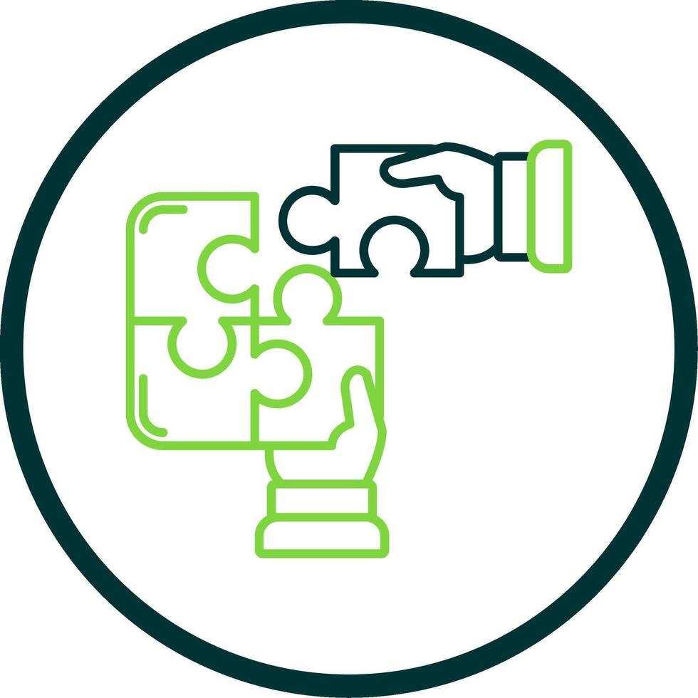 Collaboration Line Circle Icon vector
