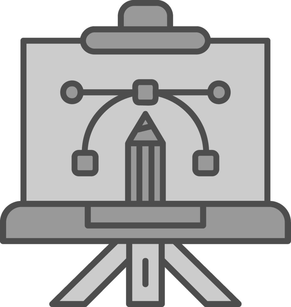 Canvas Line Filled Greyscale Icon vector