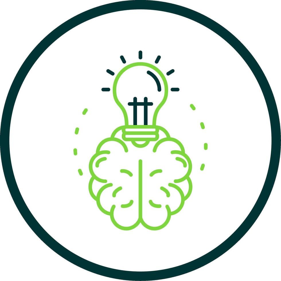 Brainstroming Line Circle Icon vector
