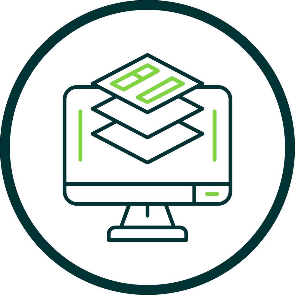 Layer Line Circle Icon vector