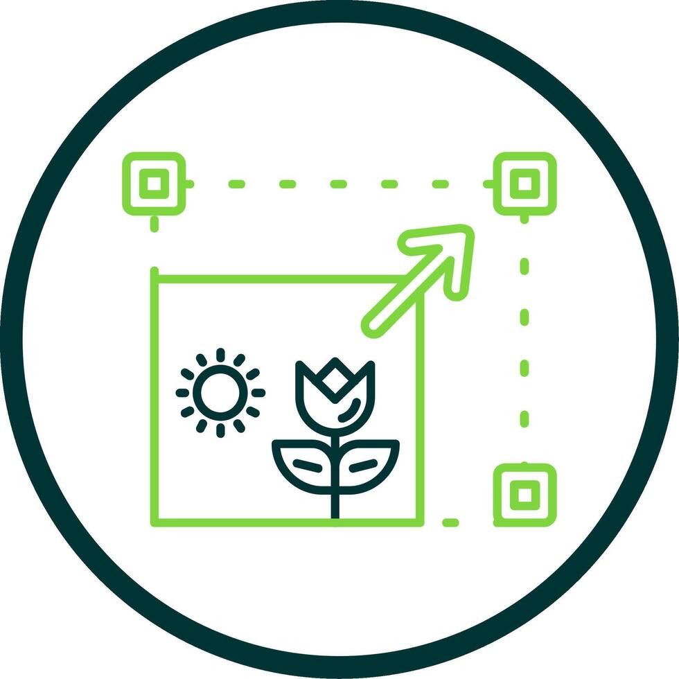 Resizing Line Circle Icon vector