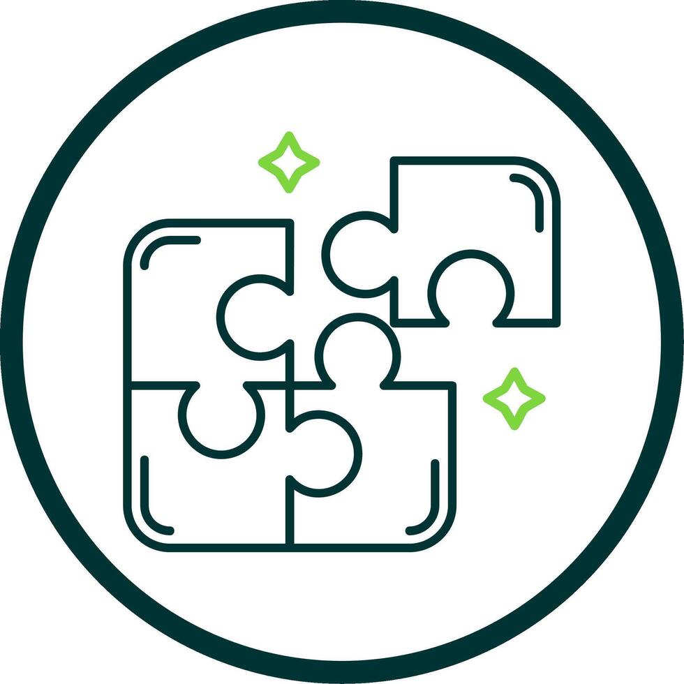Puzzle Line Circle Icon vector