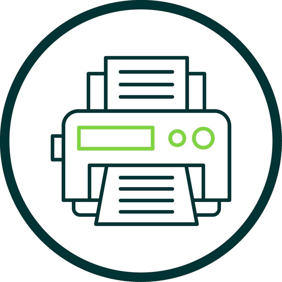 Printer Line Circle Icon vector