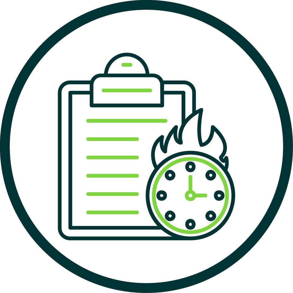 Deadline Line Circle Icon vector