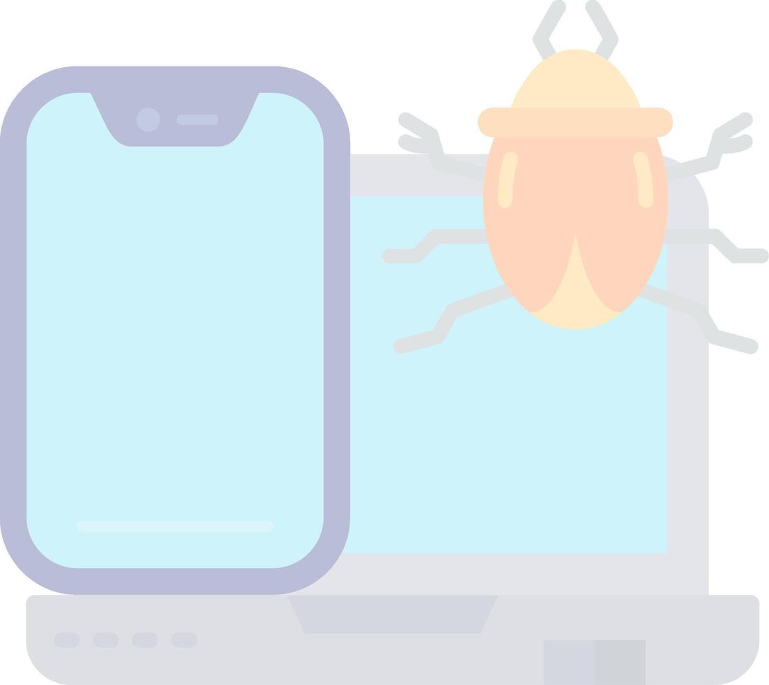 Bug Flat Light Icon vector