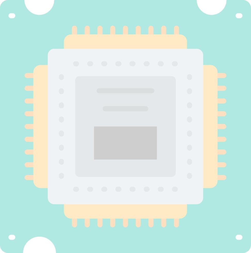 Processor Flat Light Icon vector