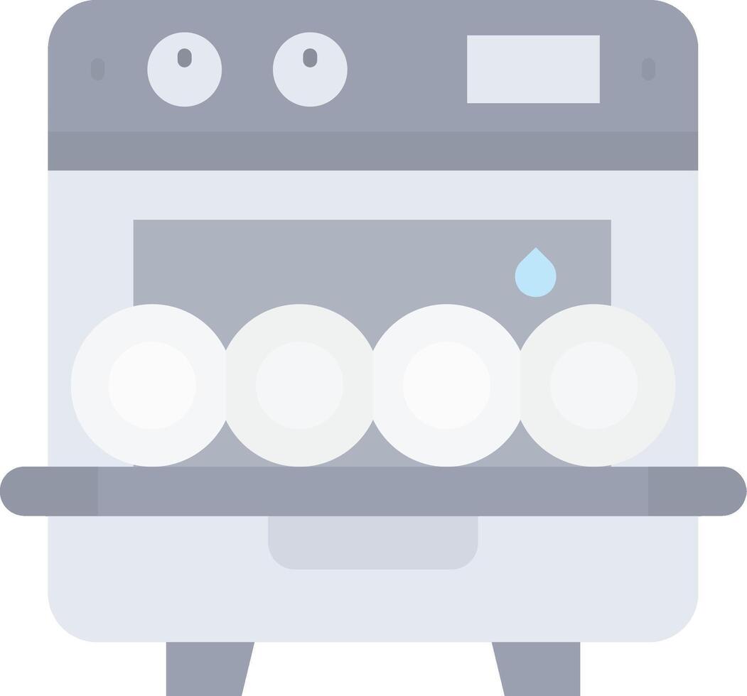 Dishwasher Flat Light Icon vector