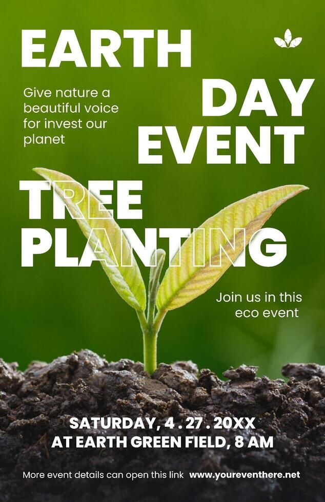 Earth Day Tree Planting Event Poster template