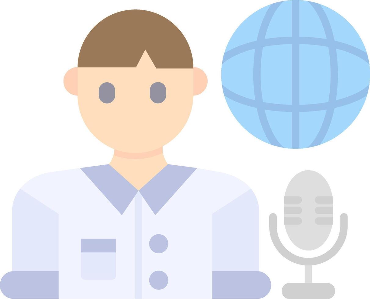 Broadcaster Flat Light Icon vector