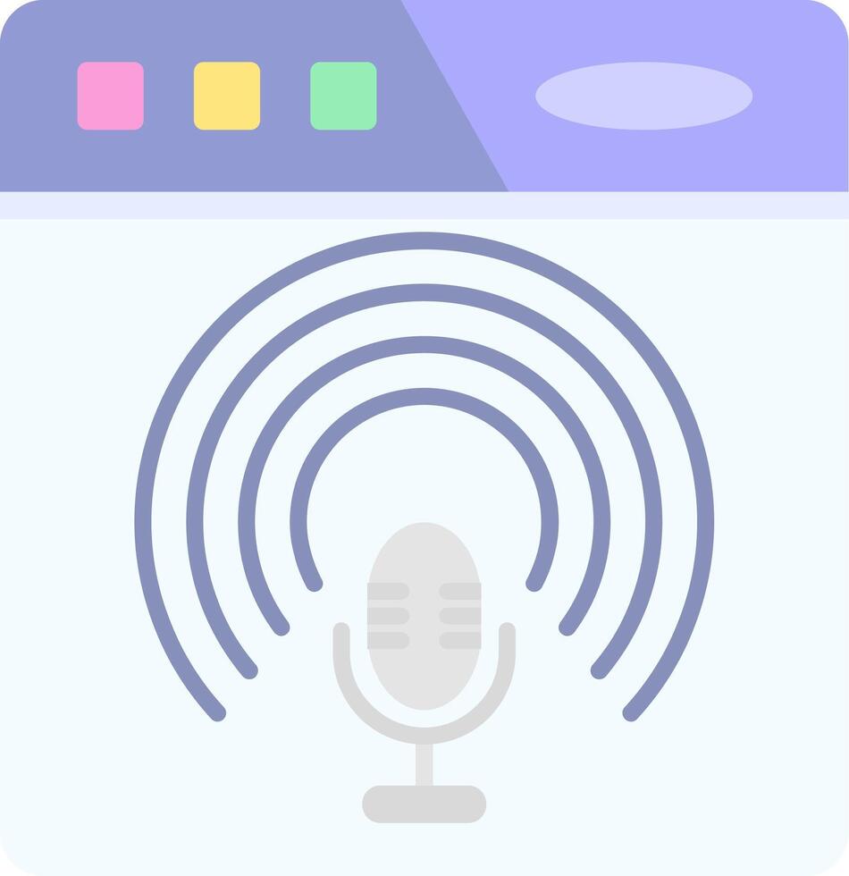 podcast plano ligero icono vector