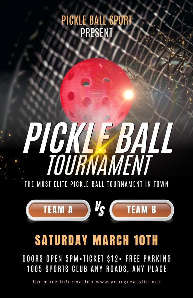 pickle ball tournament poster template design ideas