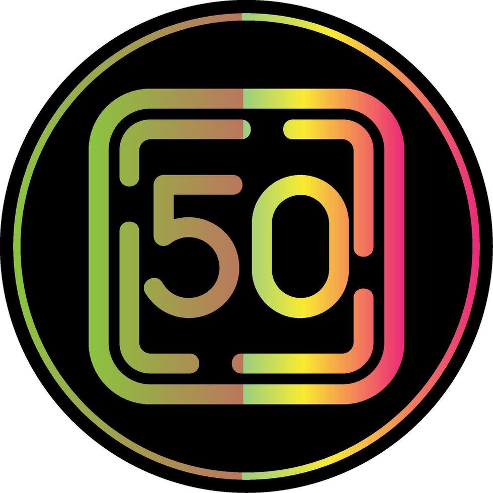 Fifty Line Gradient Due Color Icon vector