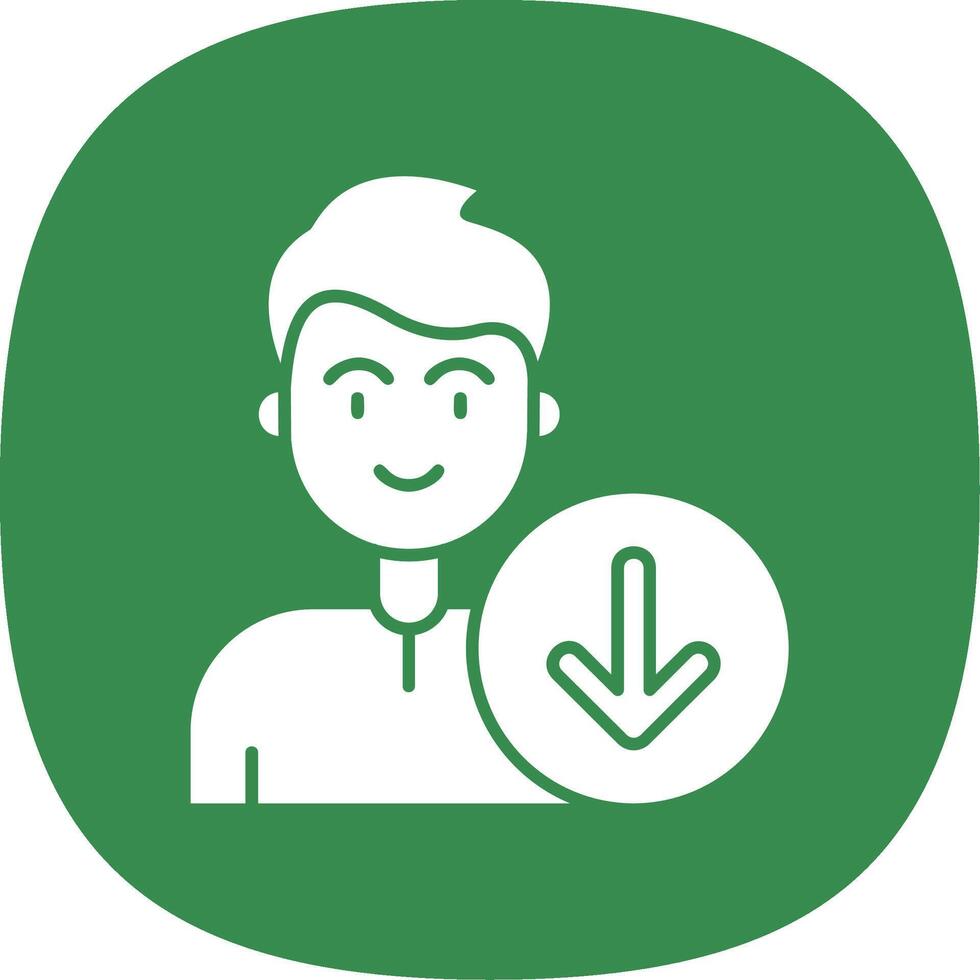 Down Glyph Curve Icon vector